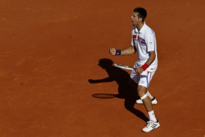 Novak Djokovic in round 4 of Roland Garros 2011