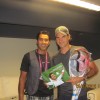 Roger Federer poses with Aisam Ul-Haq Qureshi