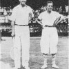 Sidney Wood, right, was the youngest player to play at Wimbledon when he played Rene Lacoste, left