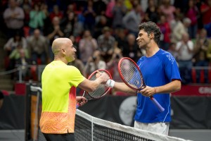 Andre Agassi and Mark Philippoussis