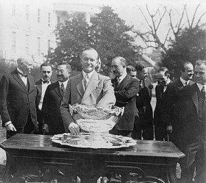 Davis Cup Draw being conducted by U.S. President Calvin Coolidge