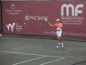 Dmitry Popko playing on the ITF World Tennis Tour in Vero Beach, Florida