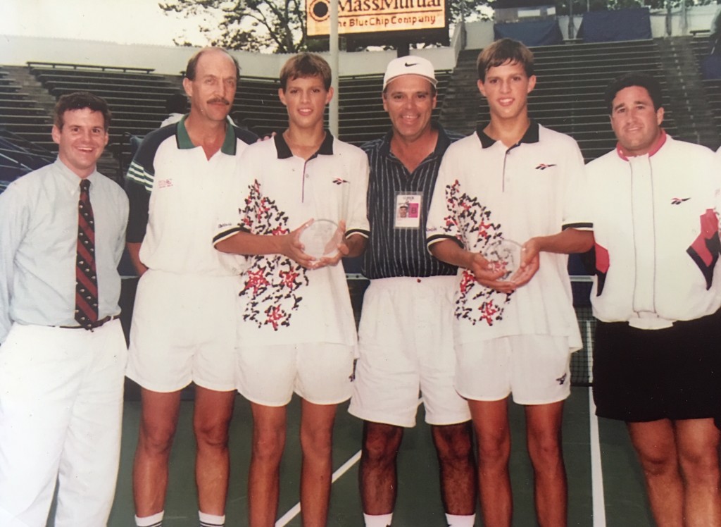 1996 U.S. Open junior doubles trophy ceremony