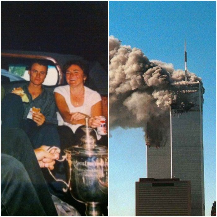 Lleyton Hewitt and the U.S. Open trophy on September 10 and the horror of September 11, 2001